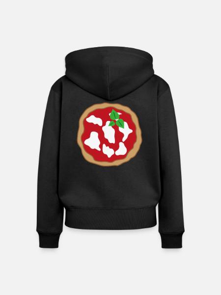 Pizza - Frauen Premium Bio Zip Hoodie - Schwarz