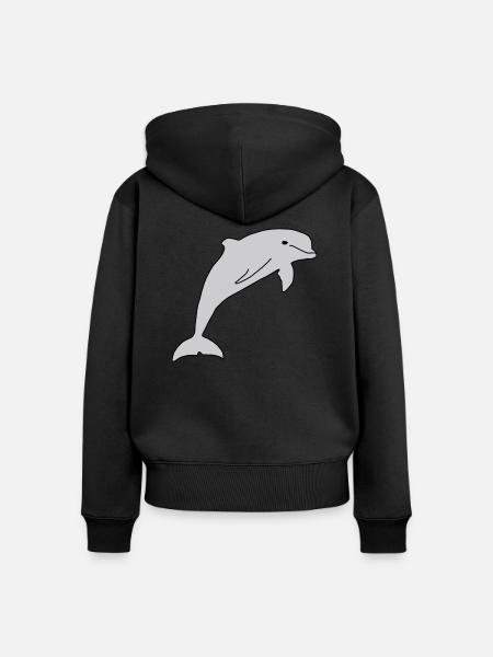 Dolphin - Frauen Premium Bio Zip Hoodie - Schwarz