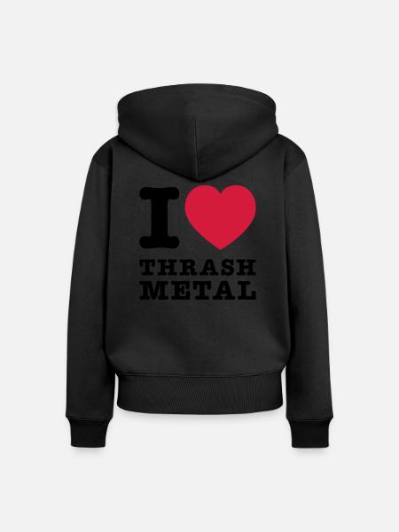 I Love Thrash Metal 2 - Frauen Premium Bio Zip Hoodie - Schwarz