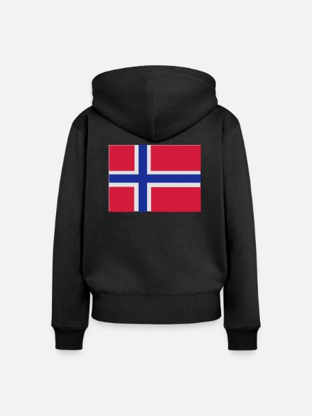 Norwegen - Frauen Premium Bio Zip Hoodie - Schwarz