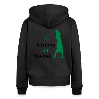 golf - Women's Premium Organic Zip Hoodie - black - Back - Julia (174cm)