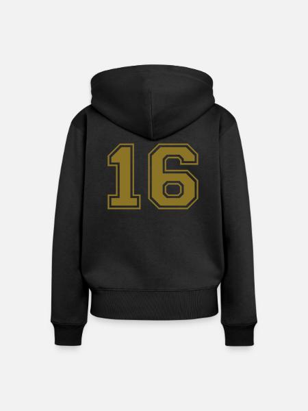 nummer - 16 - Frauen Premium Bio Zip Hoodie - Schwarz