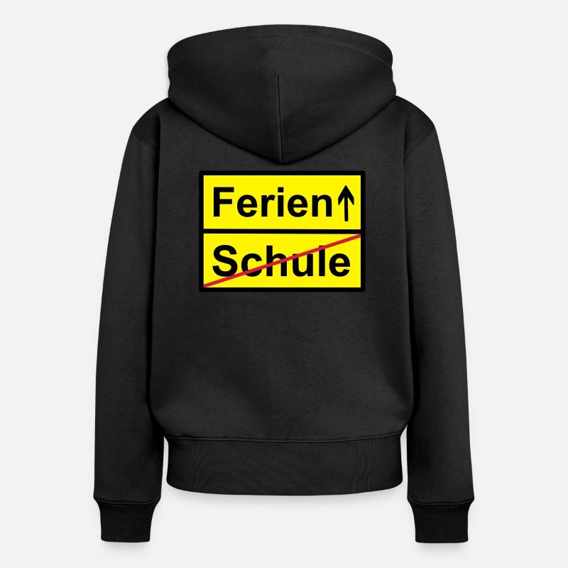 School Holiday shield vector - Women's Premium Organic Zip Hoodie - black