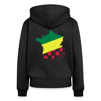 Tour de France - Frauen Premium Bio Zip Hoodie - Schwarz - Hinten - Julia (174cm)