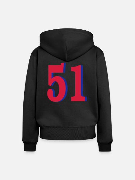 (51) - Frauen Premium Bio Zip Hoodie - Schwarz