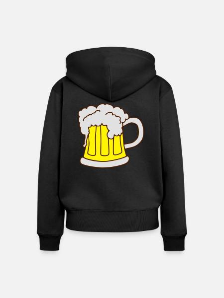 Bierkrug - Frauen Premium Bio Zip Hoodie - Schwarz