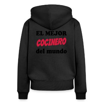 El mejor cocinero del mundo 111 - Frauen Premium Bio Zip Hoodie - Schwarz - Hinten - Julia (174cm)