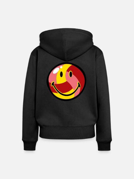 Smiley Beach Volleyball - Frauen Premium Bio Zip Hoodie - Schwarz