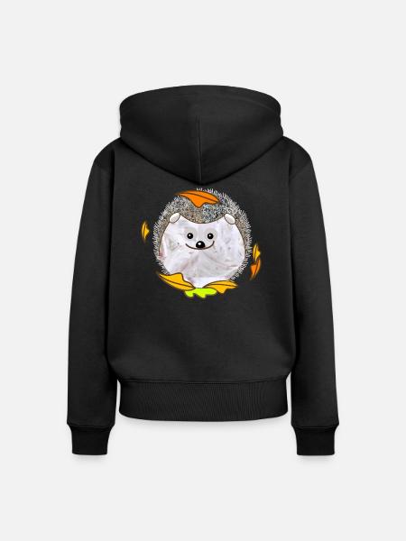 plush hedgehog - Women's Premium Organic Zip Hoodie - black