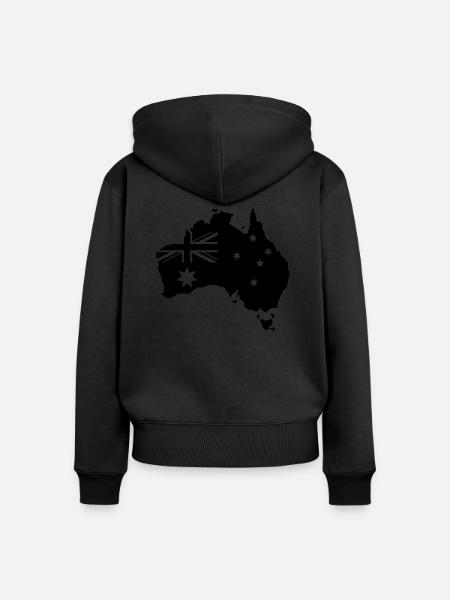 australia map design - Frauen Premium Bio Zip Hoodie - Schwarz