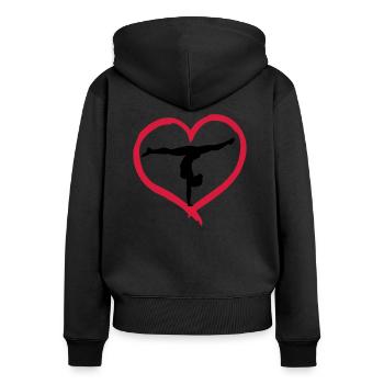 Gymnast, Gymnastics Heart - Women's Premium Organic Zip Hoodie - black - Back - Julia (174cm)