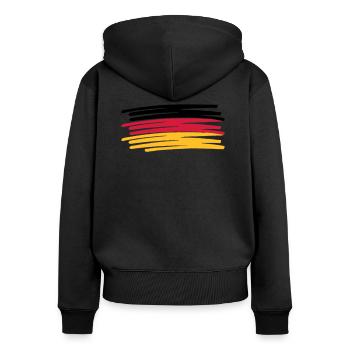 Germany Colors Pen Painted Flag - Women's Premium Organic Zip Hoodie - black - Back - Julia (174cm)