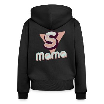 Supermama - Women's Premium Organic Zip Hoodie - black - Back - Julia (174cm)
