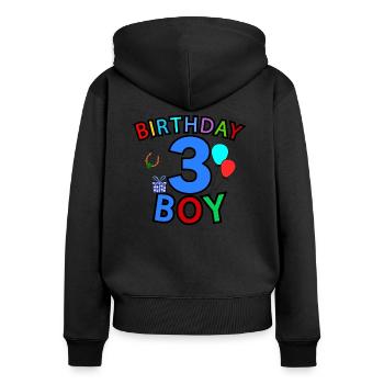 Birthday Boy 3 - Frauen Premium Bio Zip Hoodie - Schwarz - Hinten - Julia (174cm)