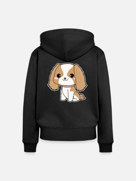Cavalier King Charles Spaniel - Frauen Premium Bio Zip Hoodie - Schwarz