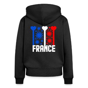 French flag blue white red - Women's Premium Organic Zip Hoodie - black - Back - Julia (174cm)