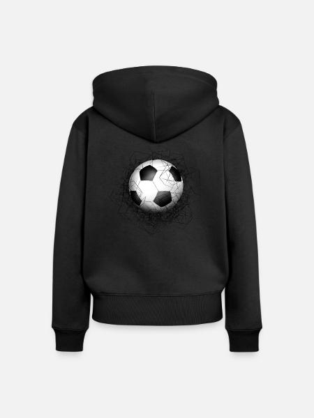 Fußball - Frauen Premium Bio Zip Hoodie - Schwarz