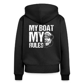 Amateurs de bateau Capitaine de bateau Capitaines - Sweat à capuche zippé Premium bio Femme - noir - Dos - Julia (174cm)