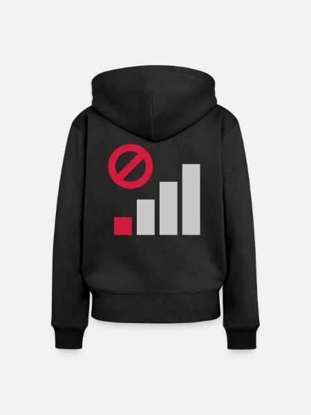 Schlechte Abdeckung Mobilfunk Verbindung - Frauen Premium Bio Zip Hoodie - Schwarz
