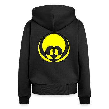 Un cœur courbé - Sweat à capuche zippé Premium bio Femme - noir - Dos - Julia (174cm)