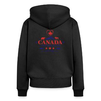 Canada Vancouver Montreal Toronto Maple Leaf Bears - Women's Premium Organic Zip Hoodie - black - Back - Julia (174cm)