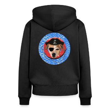 THE PIRATE TERRIER - Women's Premium Organic Zip Hoodie - black - Back - Julia (174cm)