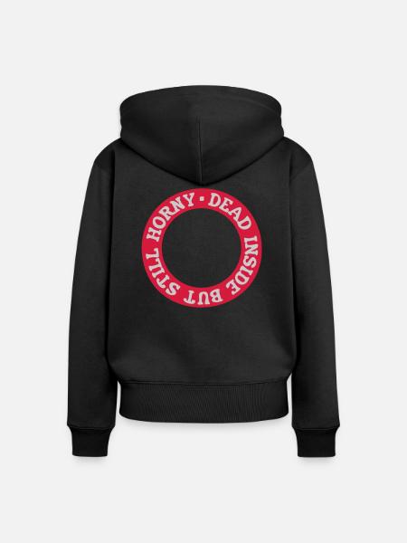 dead inside but horny - Frauen Premium Bio Zip Hoodie - Schwarz