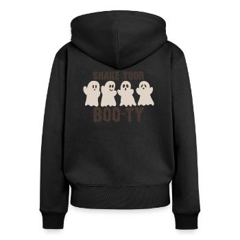 Lustige Halloween Geister Crew - Shake your Booty - Frauen Premium Bio Zip Hoodie - Schwarz - Hinten - Julia (174cm)