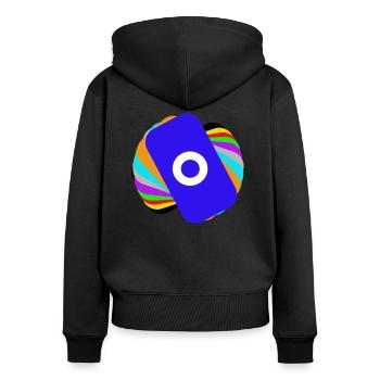 Colour top - Women's Premium Organic Zip Hoodie - black - Back - Julia (174cm)