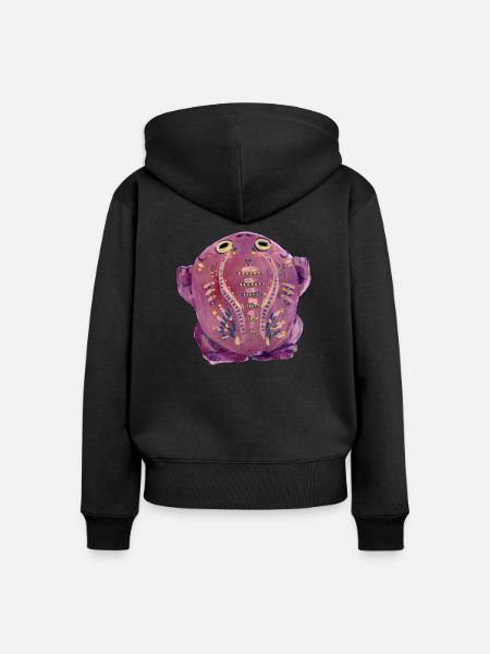 Purple Kröte - Frauen Premium Bio Zip Hoodie - Schwarz