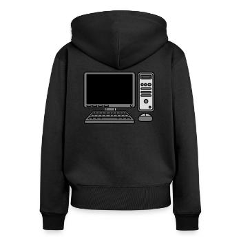 Computer Keyboard Mouse Screen - Women's Premium Organic Zip Hoodie - black - Back - Julia (174cm)