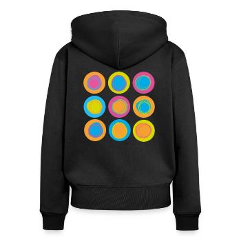 dotdotdot - Frauen Premium Bio Zip Hoodie - Schwarz - Hinten - Julia (174cm)