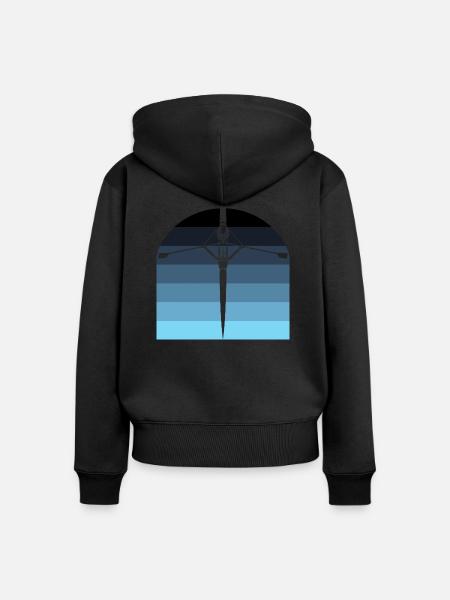 Rudern - Frauen Premium Bio Zip Hoodie - Schwarz