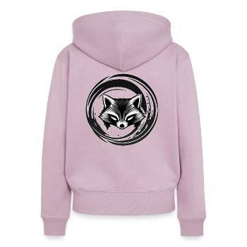 Raton Laveur - Sweat à capuche zippé Premium bio Femme - rose poudré - Dos - Julia (174cm)