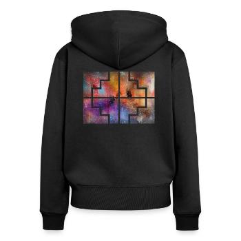 Geometric Collor - Women's Premium Organic Zip Hoodie - black - Back - Julia (174cm)