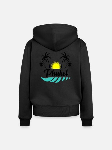 Phuket - Frauen Premium Bio Zip Hoodie - Schwarz