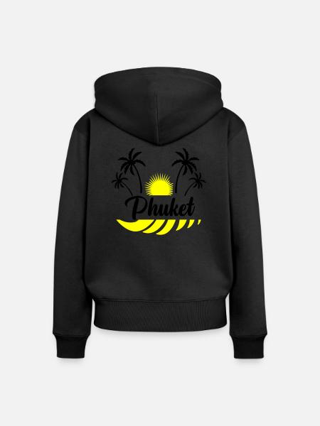 phuket - Frauen Premium Bio Zip Hoodie - Schwarz