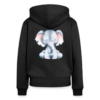 süßer kleiner elefant - Frauen Premium Bio Zip Hoodie - Schwarz - Hinten - Julia (174cm)
