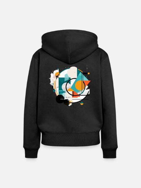 Abstraktes geometrisches Design - Frauen Premium Bio Zip Hoodie - Schwarz
