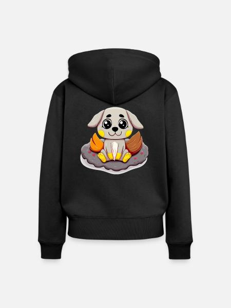 Miko der lustige Hund - Frauen Premium Bio Zip Hoodie - Schwarz