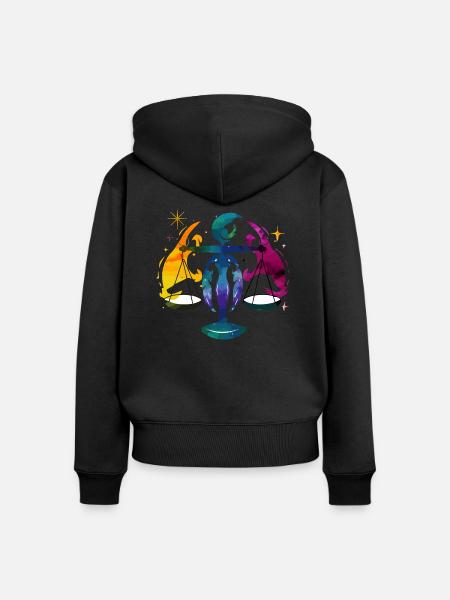 Die Astro-Skala - Frauen Premium Bio Zip Hoodie - Schwarz