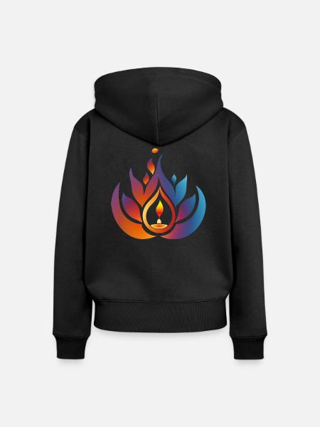 Happy Diwali - Frauen Premium Bio Zip Hoodie - Schwarz