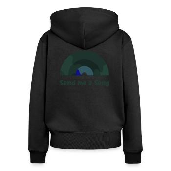 if we ever stop talking - Liebeskummer Liebe Musik - Frauen Premium Bio Zip Hoodie - Schwarz - Hinten - Julia (174cm)