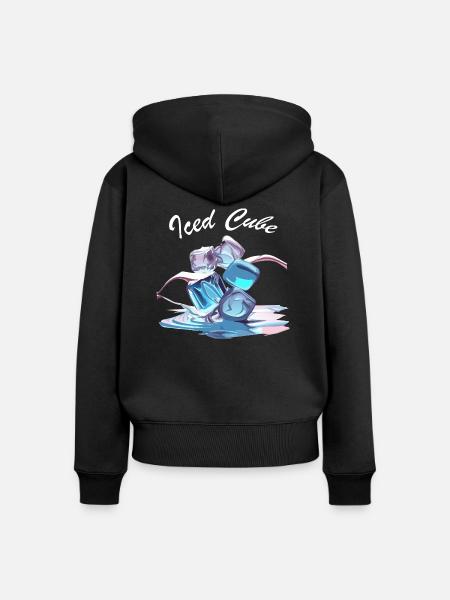 Chrom Eiswürfel - Frauen Premium Bio Zip Hoodie - Schwarz