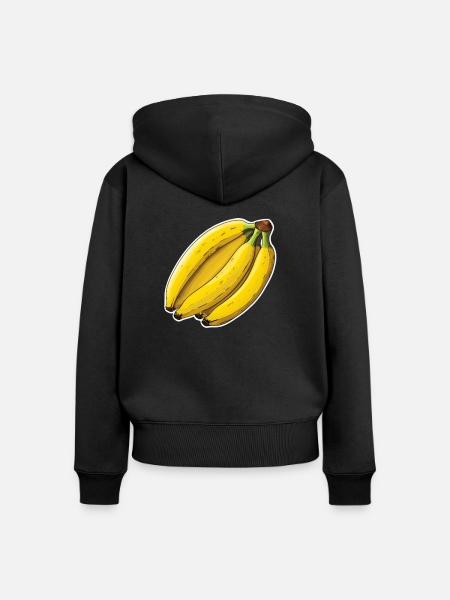 Bananen - Frauen Premium Bio Zip Hoodie - Schwarz