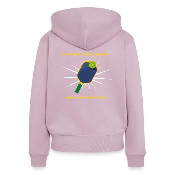 Pickleball . Ich bin der Einzige, der mich besiegen kann - Frauen Premium Bio Zip Hoodie - Altrosa - Hinten - Julia (174cm)