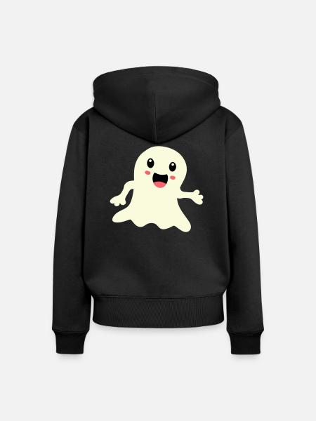 ghost 1 - Frauen Premium Bio Zip Hoodie - Schwarz