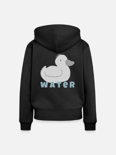 entchen water - Frauen Premium Bio Zip Hoodie - Schwarz