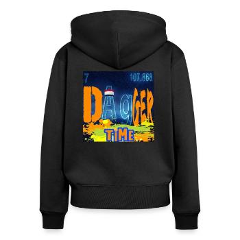 DAGGER TIME CHEMISTRY - Sweat à capuche zippé Premium bio Femme - noir - Dos - Julia (174cm)