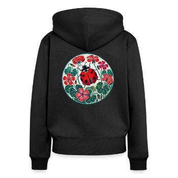 Ladybug - Women's Premium Organic Zip Hoodie - black - Back - Julia (174cm)